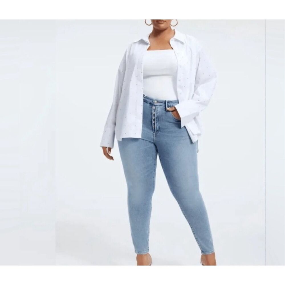 Good American $135 Good Legs Skinny Jeans Indigo317 Gap Proof Waist Women’s 20 N